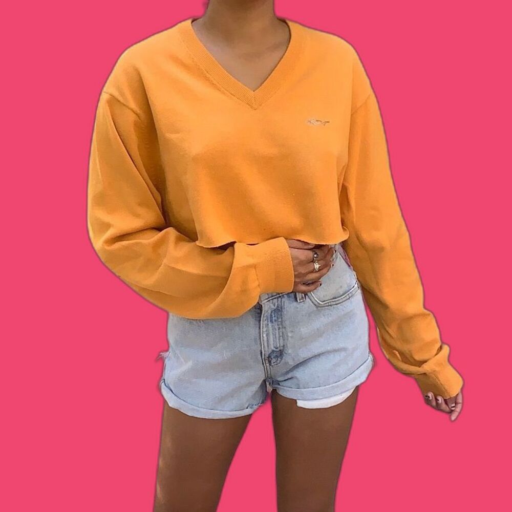 Greg Norman Yellow Cropped Sweater